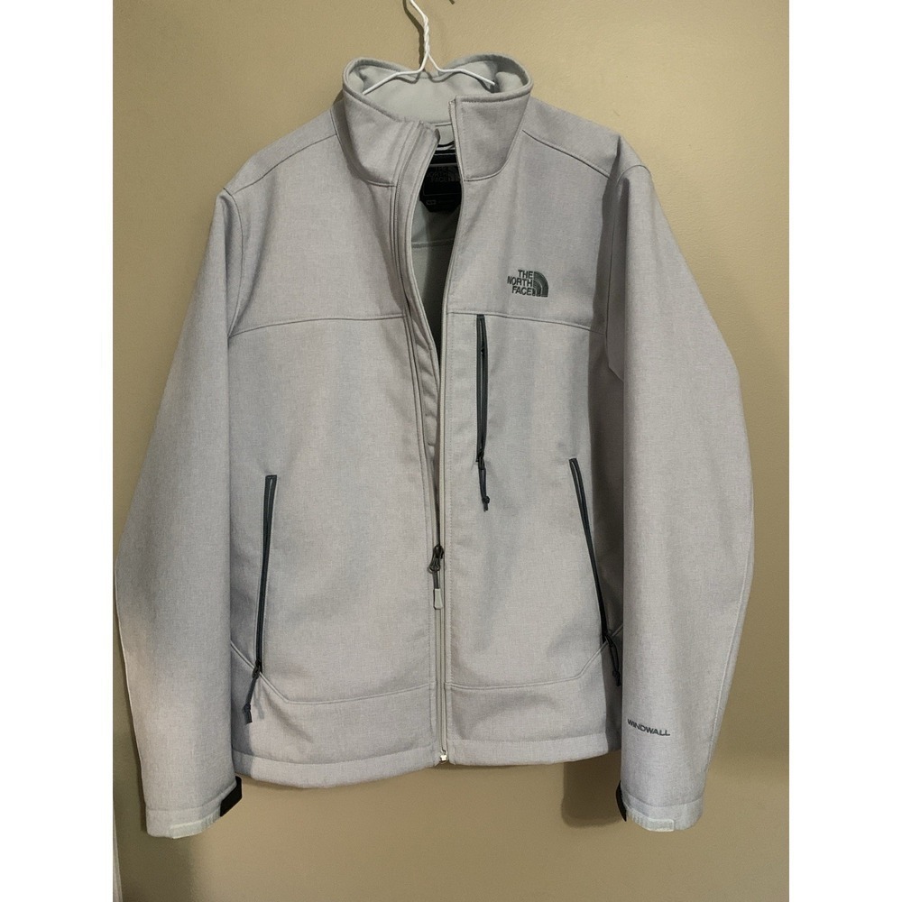 The North Face Windwall Jacket Soft Shell Fleece Lined Men's M Gray Windbreaker - Picture 7 of 16